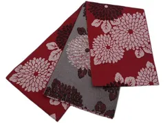 着物美人 送料込み 浴衣帯 長尺 日本製 半幅帯 細帯 夏帯 くすみ 浴衣帯赤 半幅帯赤 浴衣帯臙脂 半幅帯臙脂 浴衣帯菊 半幅帯菊 浴衣帯くすみ 半幅帯くすみ 浴衣帯女性 半幅帯女性 浴衣帯女の子 女性 女の子 【 赤臙脂 白 黒 菊 】m461827k