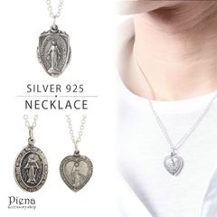 vintage 925S シルバー ネックレス クラウン 王冠×白蝶貝 カメオ 