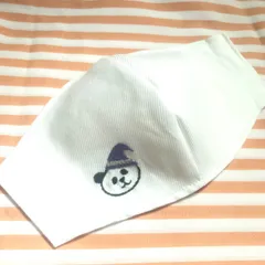 ハンドメイド　ハロウィンパンダのインナーマスク　手刺繍　刺繍インナーマスク