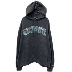 Champion プリントスウェット パーカー XL ダークグレー チャンピオン 裏起毛 プルオーバー 古着卸 アメリカ仕入 a708-5183