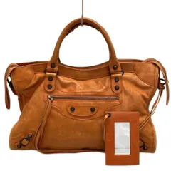 希少色》バレンシアガ ザシティ レザー 2WAYハンドバッグ ミラー付