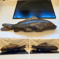 田村達之亮作　木彫り　鯉　置物　インテリア　アンティーク　年代物　飾り 2025年最新】木彫り 鯉の人気アイテム - メルカリ