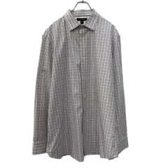 BANANA REPUBLIC 長袖 チェックシャツ XL レッド マルチカラー バナナリパブリック ボタン スリムフィット チェック柄 春物 a710-5801のサムネイル