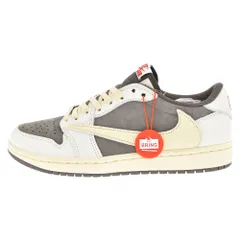 NIKE (ナイキ) ×TRAVIS SCOTT AIR JORDAN 1 LOW トラヴィススコットエアジョーダン1リバースモカ スニーカー DM7866-162 US7/25cm ホワイト/ブラウンのサムネイル