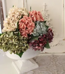 あじさい 造花 アンティーク風 アジサイ 2本セット 紫陽花 ハイドレンジア ナチュラル 造花 可愛い シルクフラワー アーティフィシャルフラワー インテリアフラワー ブーケ 花束