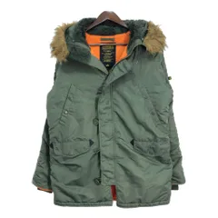 ALPHA INDUSTRIES アルファ インダストリーズ N-3B フライトジャケット ミリタリー グリーン (メンズ MEDIUM) 中古 古着 R6625