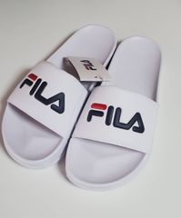 [フィラ]フィラドリフターのテープ スリッパ ホワイト/FILA DRIFTER TAPYTAPE SLIPPERS 1SM01561E 100 250 男女共用 [並行輸入品]　25CM