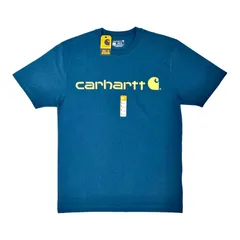 carhartt カーハート ヘビーウエイト ワイド ルーズ フィット オーバーサイズ 定番 ベーシック ロゴ Tシャツ ネイビー ロイヤルブルー 蛍光 フロー イエロー グリーン US企画 アメリカ デトロイト ワーク ウエア アメカジ ストリート ブランド