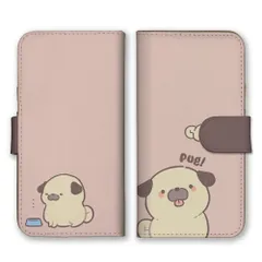 iPhone 17 ケース 手帳型 アイフォン17 スマホケース 携帯ケース パグ ぱぐ 犬 いぬ 動物 アニマル 可愛い かわいい イラスト スマホカバー カラー02