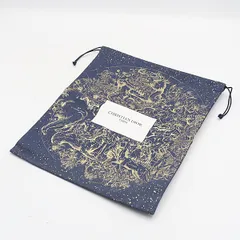 美品 クリスチャンディオール ポーチ 巾着 ノベルティ ネイビー×ゴールド 星座 2000000 NSK OMI