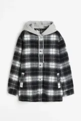 エイチ・アンド・エム h ＆ m チェック フード 黒 新品