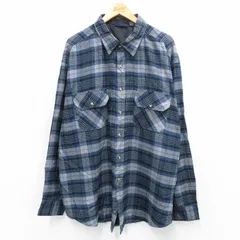 XL/古着 長袖 シャツ メンズ 大きいサイズ ロング丈 グレー他 チェック 25oct21 中古 トップス