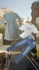 アメカジ デイリー ロング ワンピース デニム デニムパンツ スキニージーンズ コーディネートセット