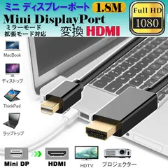 Mini DisplayPort to HDMI 変換ケーブル ミニ ディスプレーポート MINI DP 1080P 解像度対応 1.8m MacBook MacBook Pro MacBook