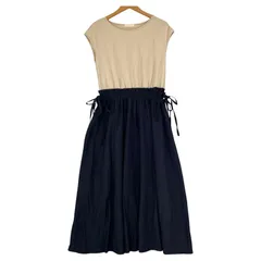 BEAMS HEART ビームスハート ボートネック ドッキングワンピース size表記なし/ネイビー×ベージュ