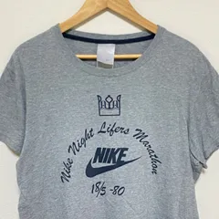 大きいサイズ (^w^)b NIKE ナイキ  半袖 Tシャツ プルオーバー クルーネック グレー系 灰 王冠 ロゴ プリント 英字 ゆったり感 18/5 80 スポーツ デイリー ストリート アメカジ スポーツミックス 古着 部屋着 レディース サイズXL