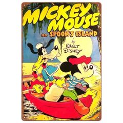 【825】新品 レトロ ブリキ看板 ★ Disney Mickey Mouse ★ ミッキーマウス ミニーマウス ディズニー アメリカン雑貨 ガレージ フェンス ヴィンテージ