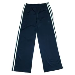 古着 adidas アディダス トラックパンツ ジャージ トレフォイルロゴ 3ライン ブラックSS 85サイズ 254-34