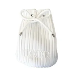 DIOR／ホワイトプリーツドローストリングコスメポーチ　ノベルティ　ディオール　巾着袋
