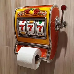 【新品?未使用】 スロットマシン風 壁掛けトイレットペーパーホルダー リアルな777 BARデザイン カラフル キッチン ダイニングルーム用 頑