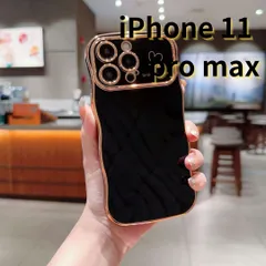 【SHOPS】iPhone11 pro max スマホケース 黒 金 なみなみ ハート 軽量 おしゃれ かわいい E043