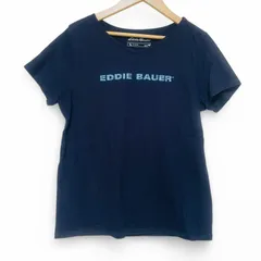 エディーバウアー　Tシャツ　PMサイズ　ネイビー　紺　ロゴ　綿100%
