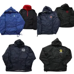 古着卸 まとめ売り アノラックパーカー ジャケット 6枚セット (メンズ M ) ナイロン ドローコード 刺 中古 古着 NC1548