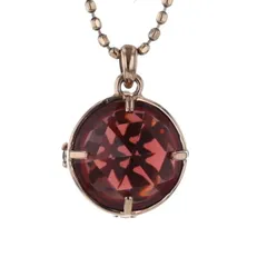 TAKE UP テイクアップ K10PG ピンクゴールド ネックレス ガーネット ダイヤモンド リバーシブル ローズカット 40cm【新品仕上済】【af】【中古】