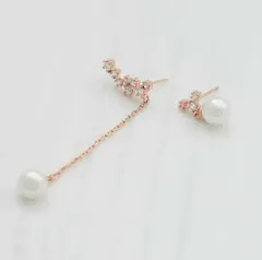 A119【新品未使用】大人気 PG CZダイヤ パール 真珠ピアス K14