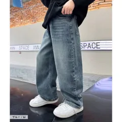 送料無料 ブルー キッズ 子供服 ストレート デニム パンツ Gパン ボトムス 男の子 女の子 ロングパンツ 長ズボン ウエストゴム カジュアル 春夏秋冬 韓国子供服 120cm 130cm 140cm 150cm 160cm