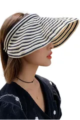 [ネコート] サンバイザー レディース uvカット 日焼け防止 帽子 サンハット 折りたたみ オフホワイト×ブラック [オフホワイト/ブラック]