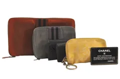 CHANEL シャネル エルメス 二つ折り長財布 コイン キーケース レザー 5セット ジャンク 4536M
