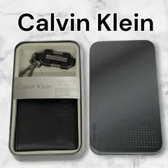 保管品【Calvin Klein】カルバンクライン 二つ折り財布 キーホルダーセット 缶ケース入り