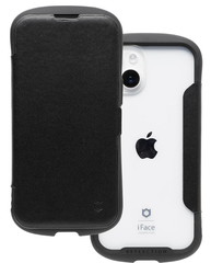 iFace Reflection iPhone 14/13 ケース 手帳型 クリアケース (ブラック)【 アイフェイス スマホケース 耐衝撃 iPhone13 アイフォン14 アイフォン13 手帳 ダイアリーケース カード収納 ポリカーボネート 】