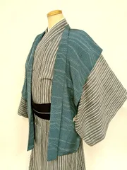 本格陣羽織 大人サイズ 家紋変更可能 青に白鶴の金襴生地 本格陣羽織 大人