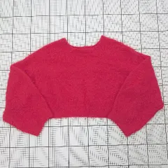 ◇ ⊇ mystic ミスティック シンプル系 長袖 ウールシャギーショートニット サイズF レッド系 レディース E  【1508200028224】