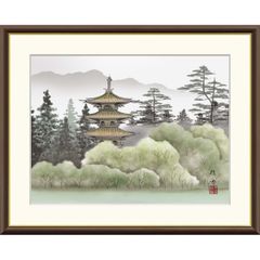 井堂雅夫「京都詩情 八坂の夏」木版画 1996年 東京書芸館 #556-9-1