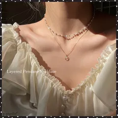 2連 チョーカーネックレス レディースフェイクパール アクセサリー ジュエリー 重ね付け ゴールド おしゃれ 誕生日プレゼント 女性 大人上品 ペンダント首飾り きれいめ 華奢オシャレ新作 韓国ファッション