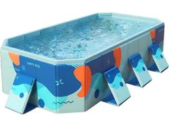 OMATA ビニールプール 空気入れ不要 大型 子供用プール  折り畳み式  耐高温 耐摩擦 安全無毒 水遊び 猛暑対策 家庭用 屋内用 アウトドア用 大型プール 水遊びプール （内径180*110*51CM,外径210*140*51CM)