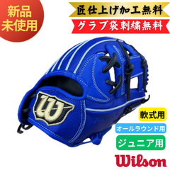 【新品未使用】ウィルソン　少年軟式用グラブ オールラウンド用 D-MAX DUAL 7J型　ロイヤルSS WBW103116