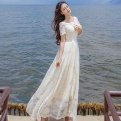 リゾートワンピース ロングワンピース 韓国 マキシ丈 ロングワンピ 夏 新品