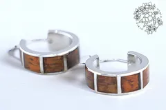 ピアス　両耳　バスケットタイプ　コアウッド　シルバー　スターリングシルバー　ハワイアンジュエリー　ハワジュ　アクセサリー　リングデザイン　天然木材　レディース　メンズ　シンプル　上品　おしゃれ　誕生日　記念日　プレゼント　ギフト　高級感　15,000円