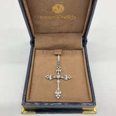 Loree Rodkin ローリーロドキン スモールエンジェルクロスペンダントトップ ネックレストップ ダイヤモンド K18WG 18金 ホワイトゴールド ヴィンテージ 【中古】ABランク　5_270