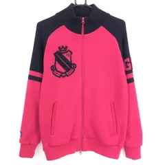 【美品】パーリーゲイツ ニットジャケット ピンク×ダークネイビー 裏地付き ウール混 メンズ 4(M) ゴルフウェア PEARLY GATES