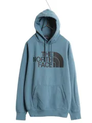 【お得なクーポン配布中!】 ノースフェイス プリント スウェット フード パーカー メンズ M The North Face 裏起毛 プルオーバー トレーナー アウトドア ライト ブルー