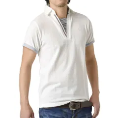 ポロシャツ 《40ホワイト》 新品 未使用 トリコロールテープスキッパー 鹿の子 メンズ【C8K】【ゆうパケット】 ファッション