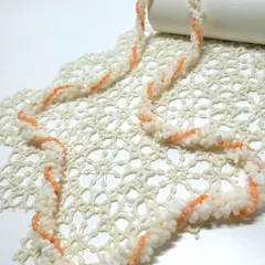 ☆珊瑚ネックレス☆白珊瑚3連ヒネリグラデーションネックレス☆白珊瑚☆枝サンゴ☆ヤタラ珊瑚☆深海珊瑚☆珊瑚ヤタラグラディーションネックレス☆珊瑚ネックレス