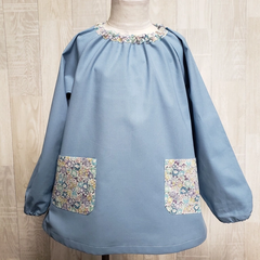 120size リバティ タナローン michelle ミシェル 長袖スモック 首パイピング