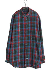 【お得なクーポン配布中!】 90s ラルフローレン チェック ボタンダウン フランネル シャツ メンズ XL オールド ポロ 長袖シャツ ネルシャツ 大きいサイズ マルチカラー