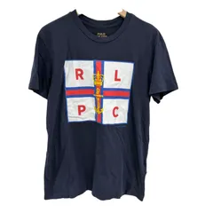 RE258  POLO  Ralph Lauren ポロ　ラルフローレン　フラッグコットン半袖Tシャツ　ネイビー　メンズ　XSサイズ